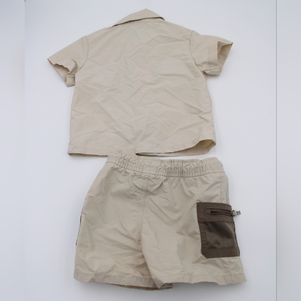 Old Navy Boys Utility Shirt & Shorts Set Khaki (Mixed Sizes) - Picture 2 of 7